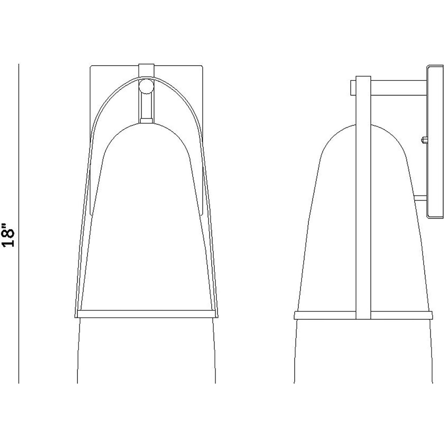 Rue 1 Light 18 inch Black Exterior Wall Lantern